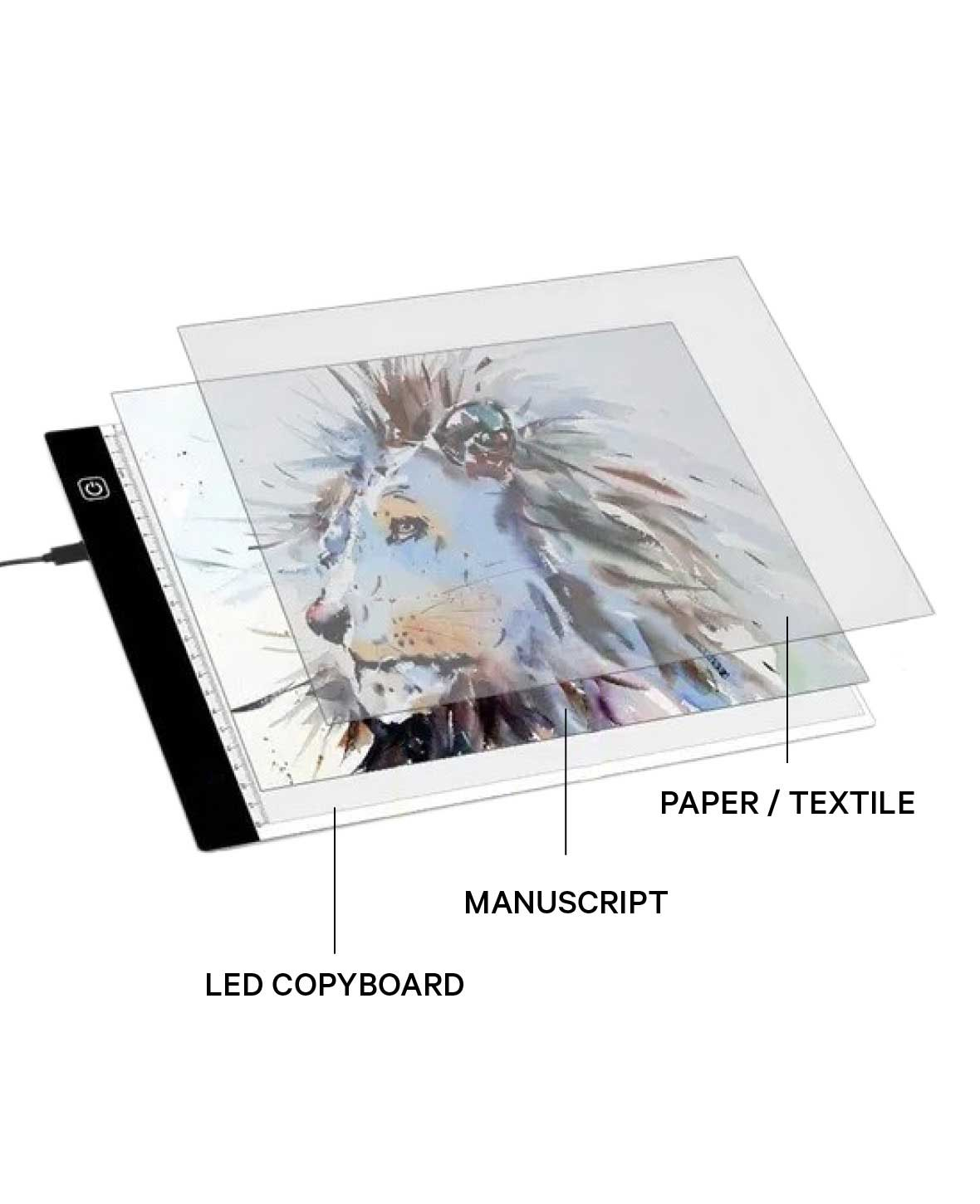 Dimmbares LED Zeichenbrett A3 Hochformat Grafiktablet Lichttisch Kopiertisch