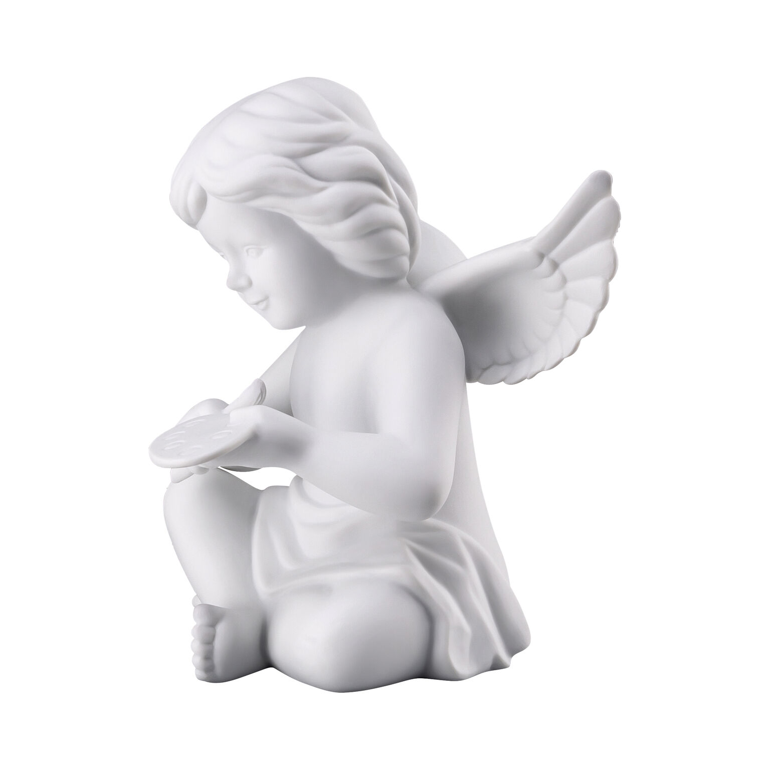 Angels Weiss matt Engel mit Malerpalette