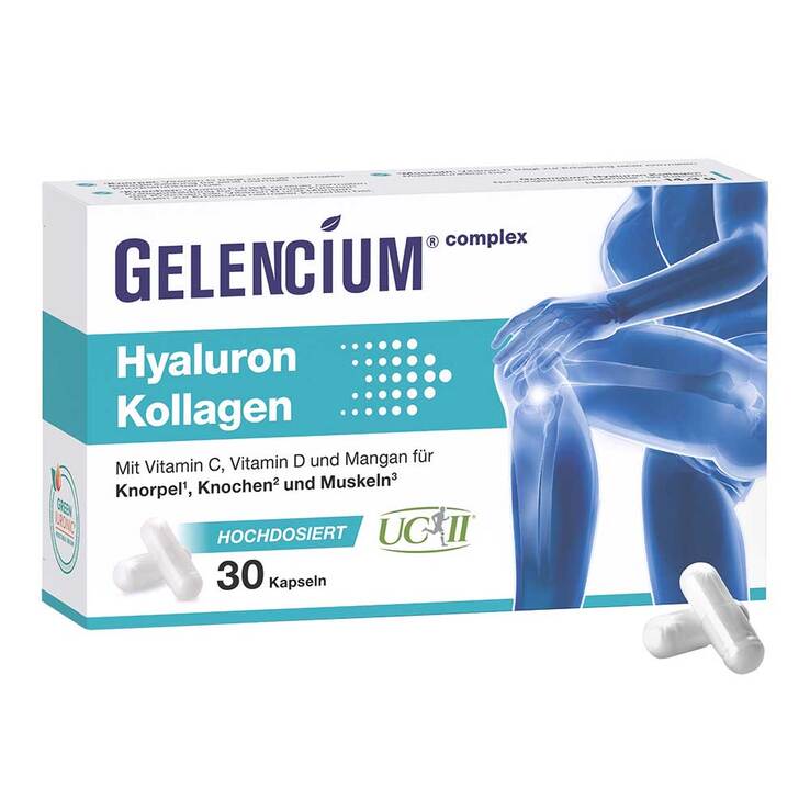 Gelencium Hyaluron Kollagen hochdosiert mit Vitamin C Kapseln , 30 St