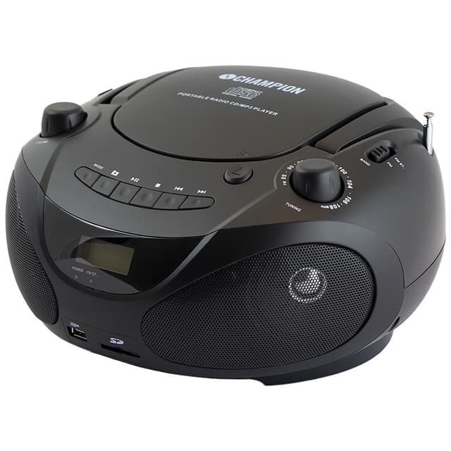 Champion Boombox CD/Radio/MP3/USB Black