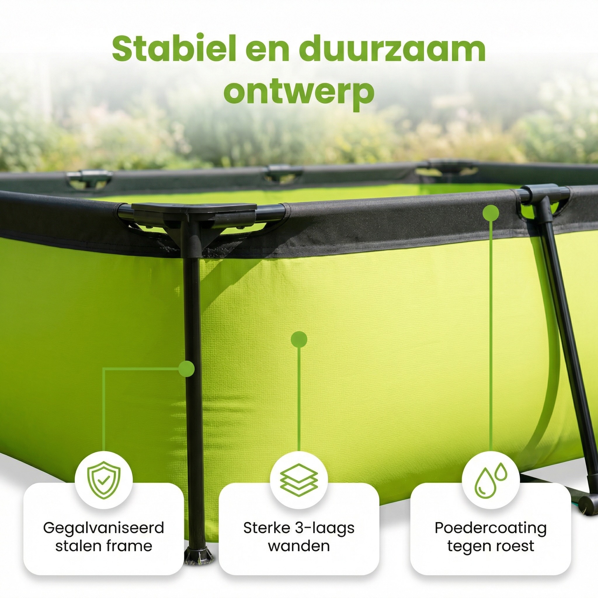 EXIT Lime 220x150x65cm Zwembad met pomp - Green