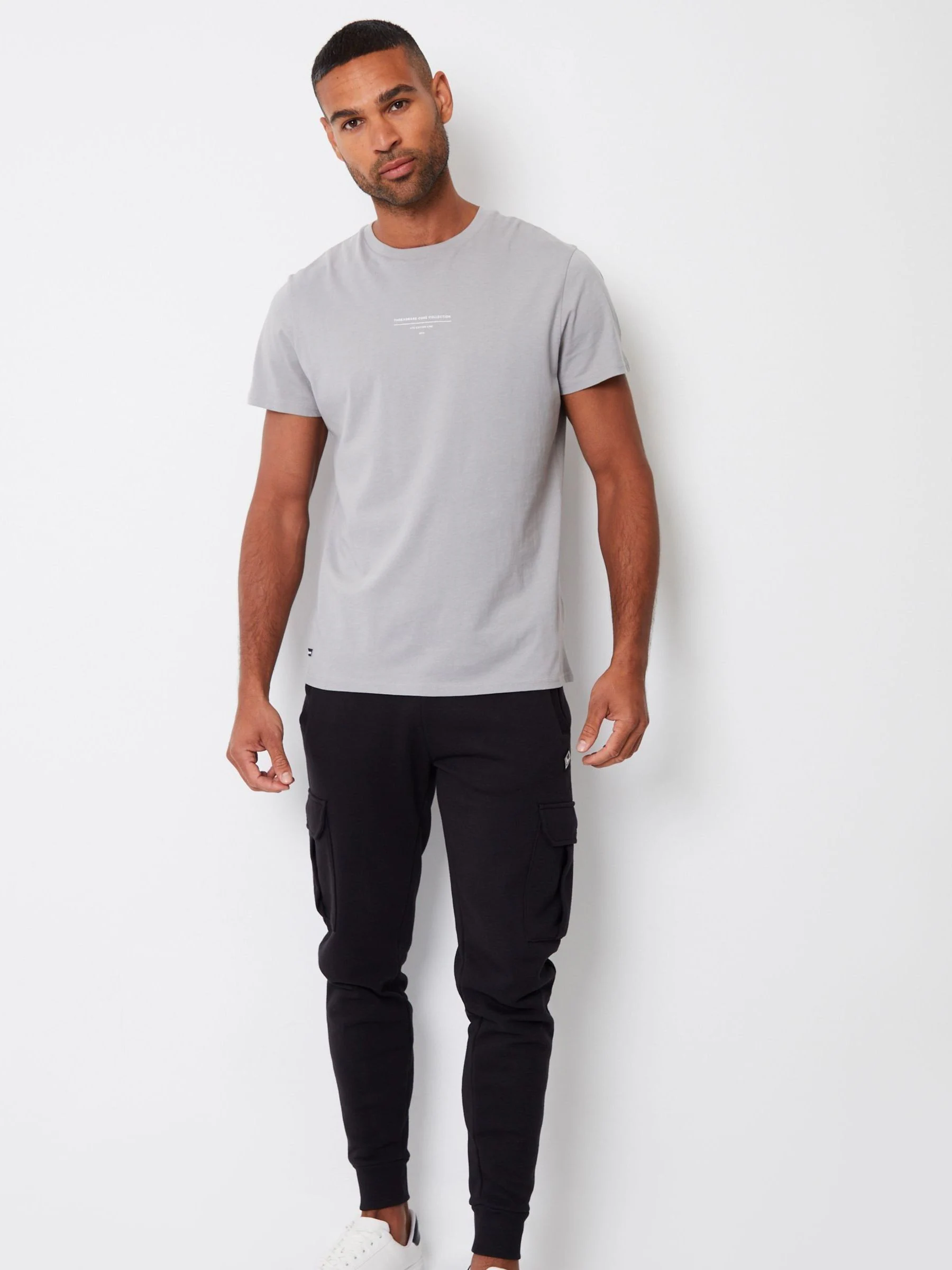 Zwart - Threadbare joggingbroek in cargostijl