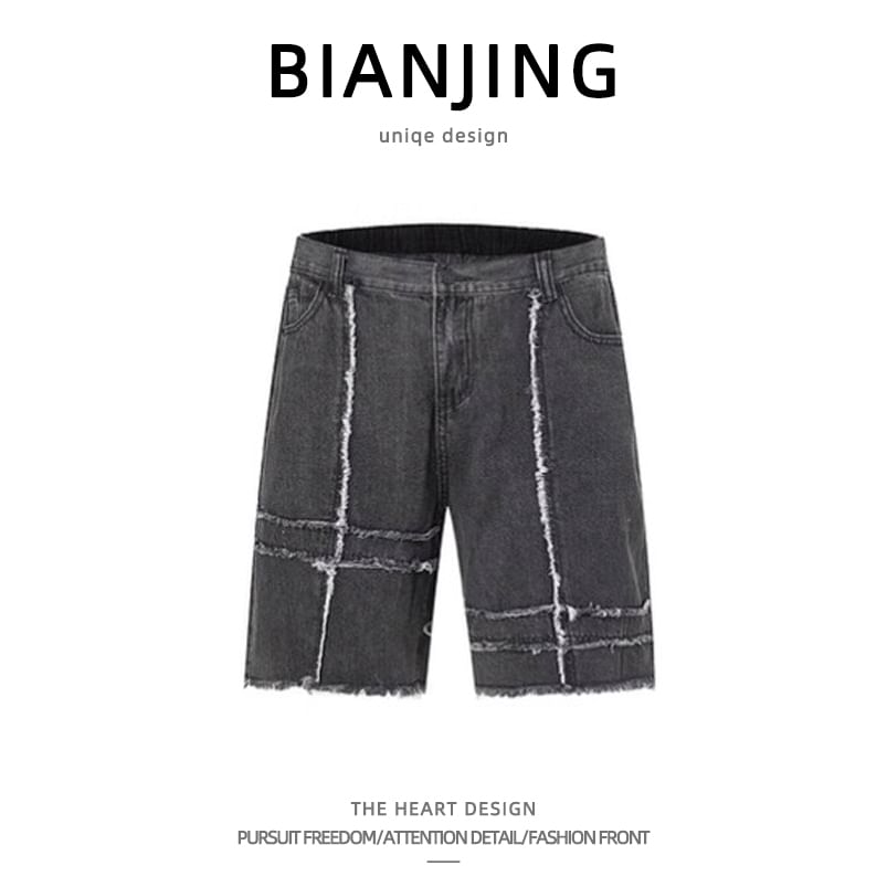 Zentrus - Mid Rise Washed Denim Shorts