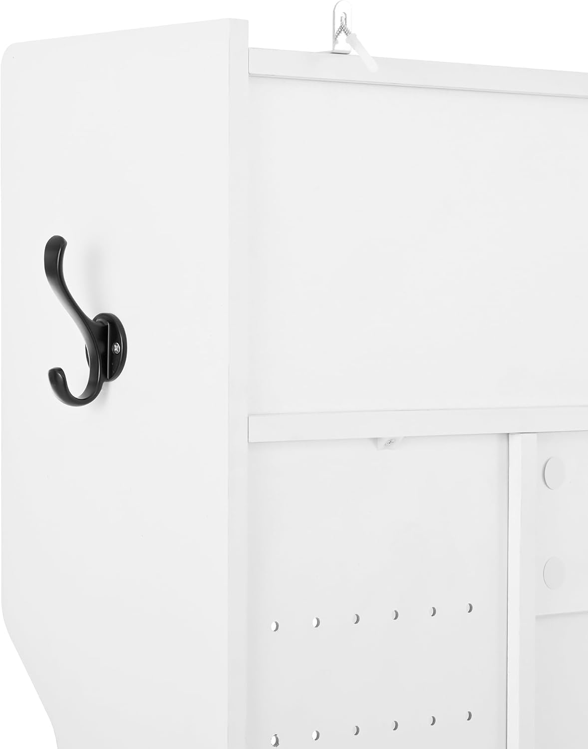 Merax Flurgarderobe Garderobenschrank Flur, Garderobe mit Sitzbank, 6 Haken, 1 Türen & 4 Offener Lagerraum, 100×185.5×40 cm, Weiß