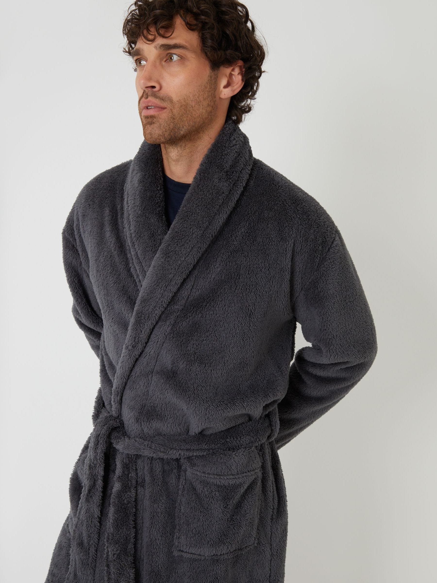 Grijs - Threadbare Cosy Borg Dressing Gown