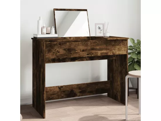 Coiffeuse avec miroir chêne fumé 100x45x76 cm