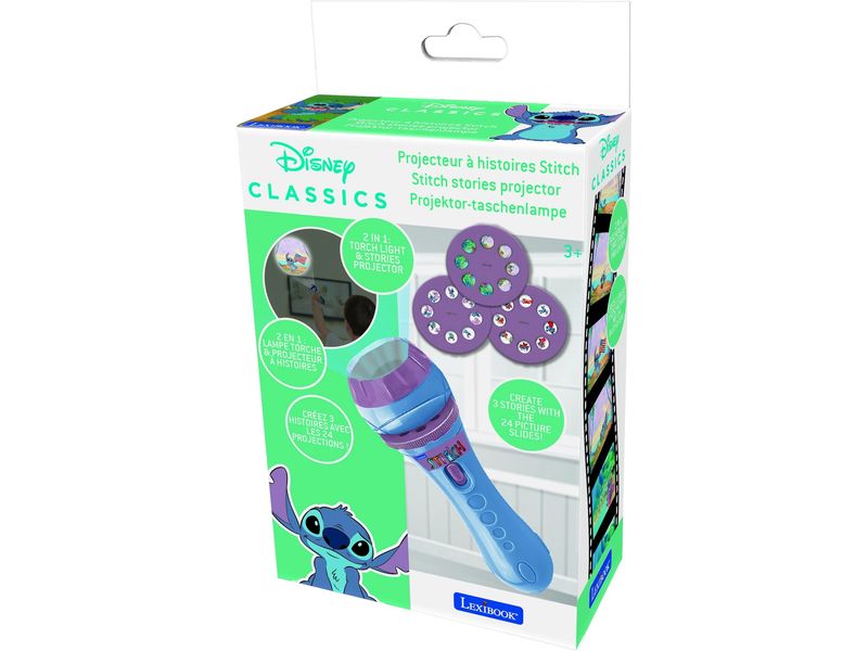 Lexibook Stitch Story Projektor und Taschenlampe Hellblau Geschichten-Projektor und Disney Stitch-Taschenlampe