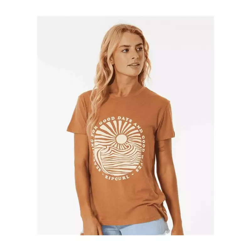 Teeshirt femme RIPCURL Good Waves Standard Tee Light Brown