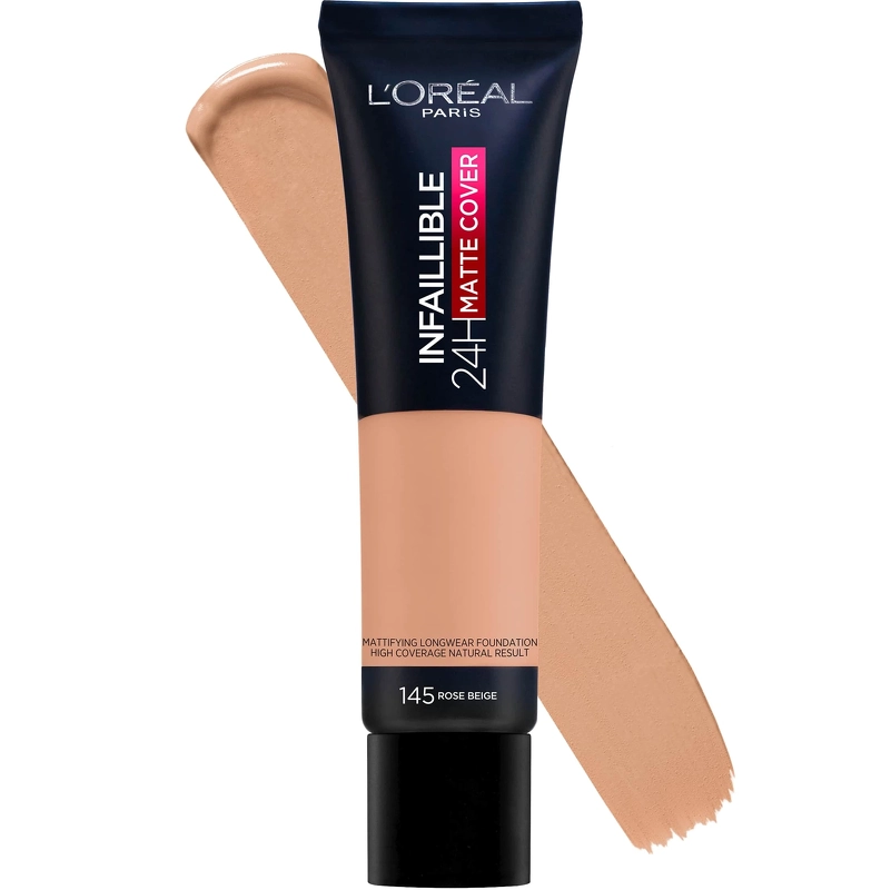 L'Oréal Paris Cosmetics Infaillible 24H Matte Cover Foundation SPF 16 - 30 ml - 145 Rose Beige