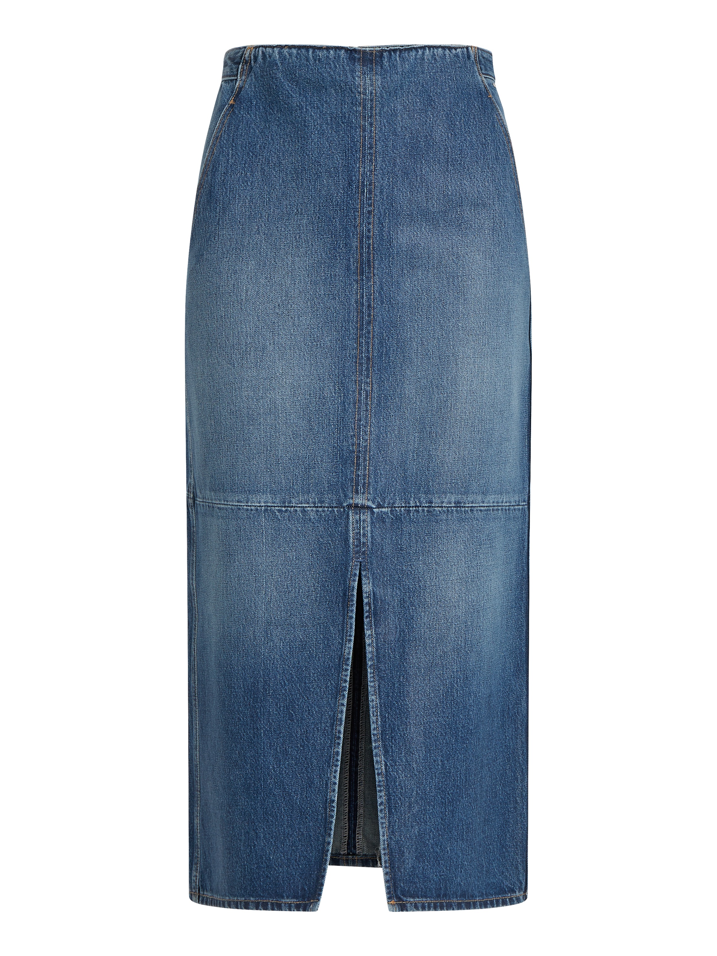 Tommy Hilfiger Bleistiftrock »DNM MIDI SKIRT HW BETH CTD« Webrock mit Tommy Hilfiger Flagge