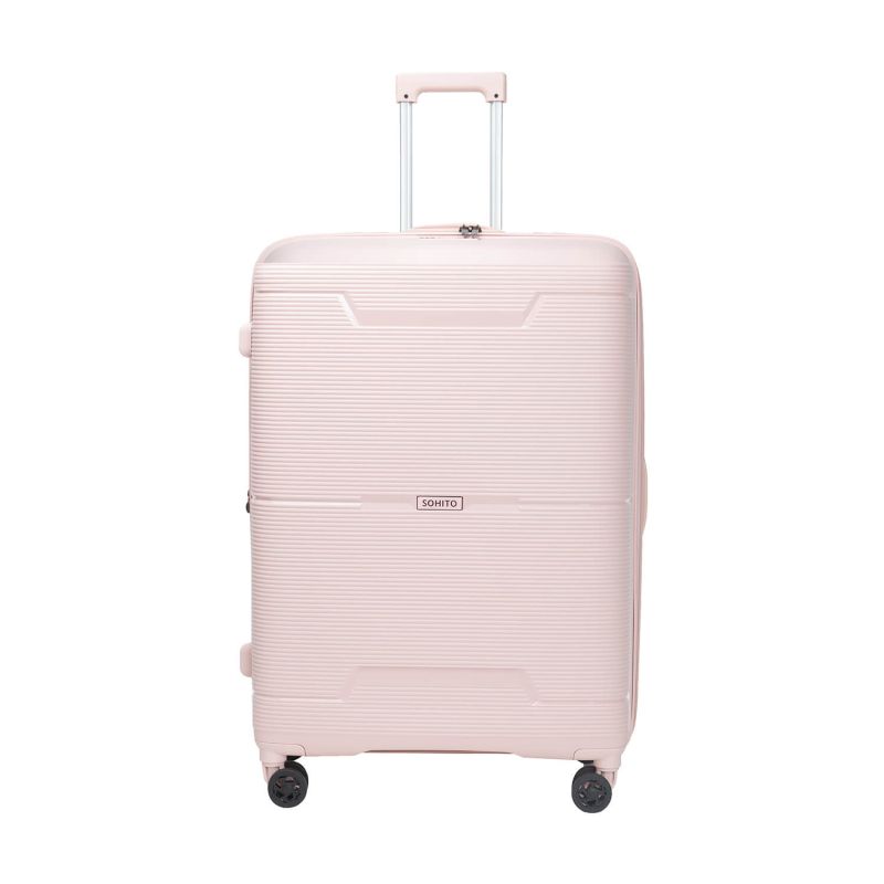 Lot de 3 valises extensibles Haree 55, 67 et 76.5 cm Macaron pink