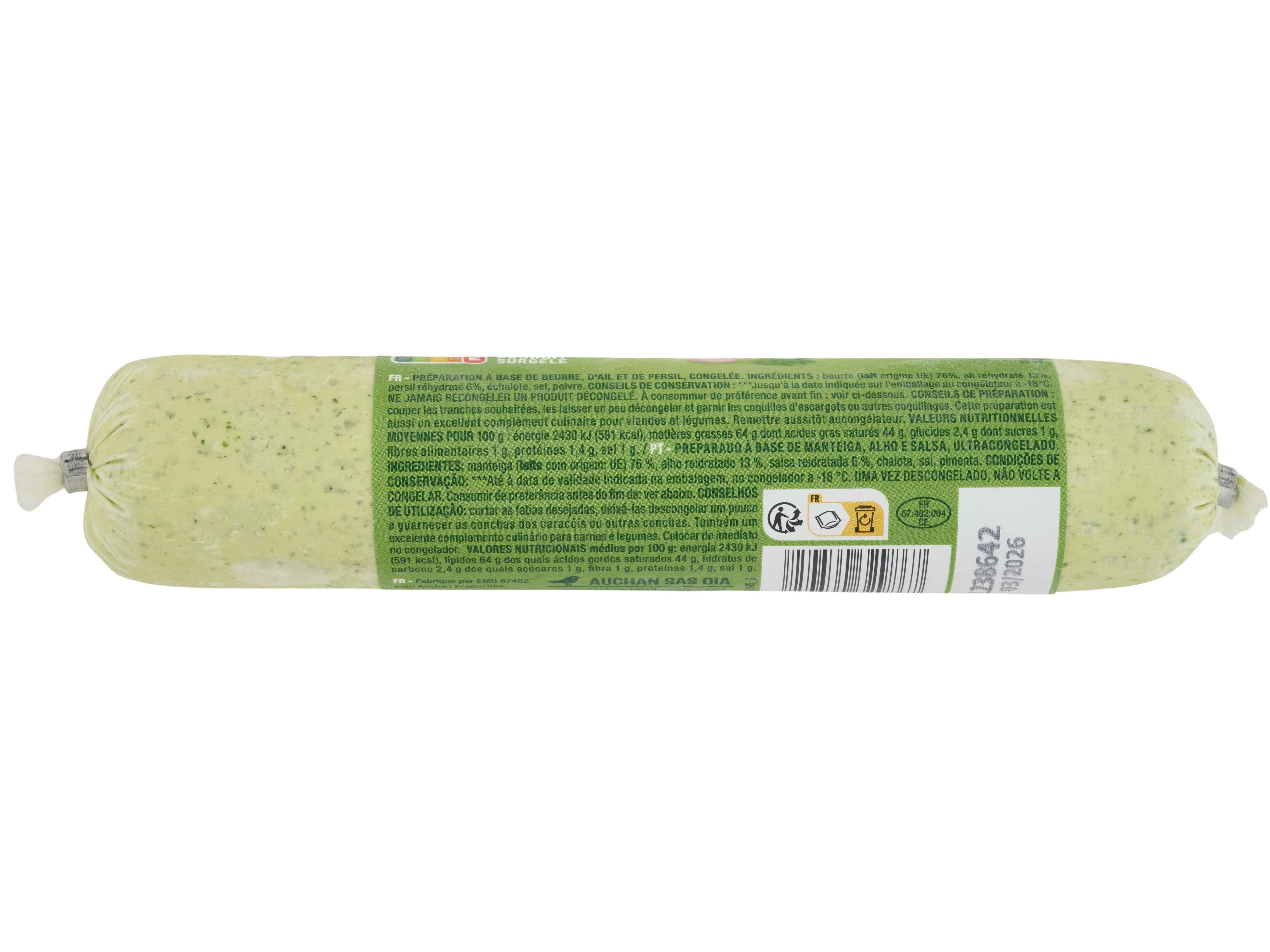 MANTEIGA AUCHAN ALHO E SALSA 250G CONGELADA