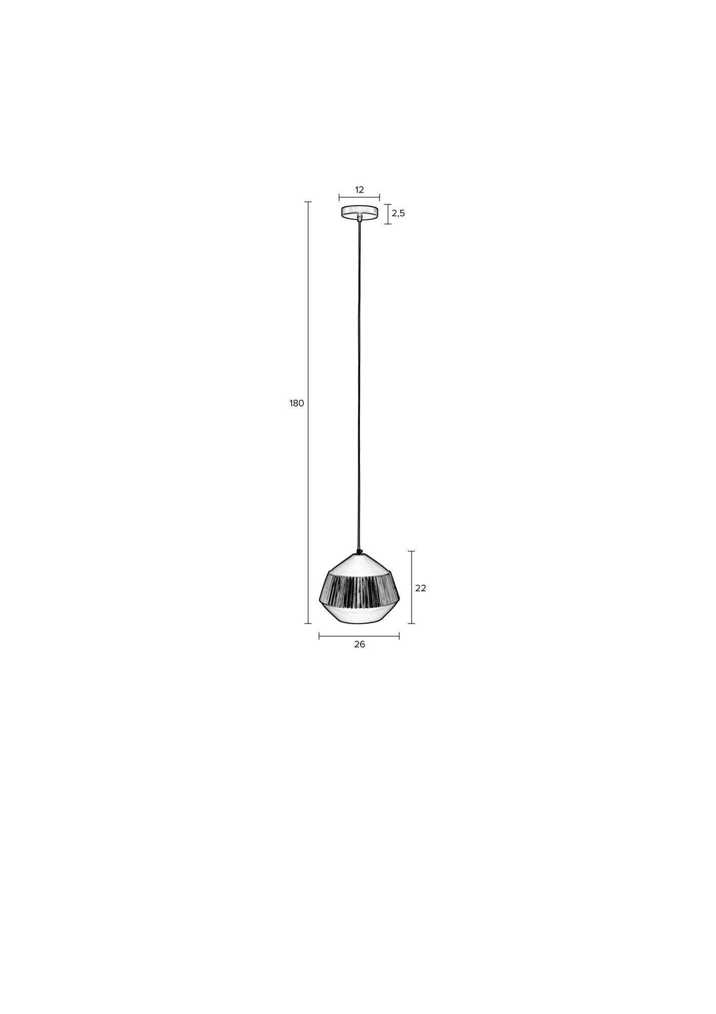 Hanglamp Aysa zwart