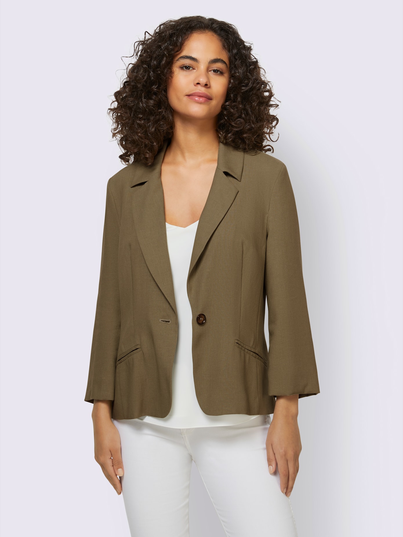 Blazer col à revers à effet affinant