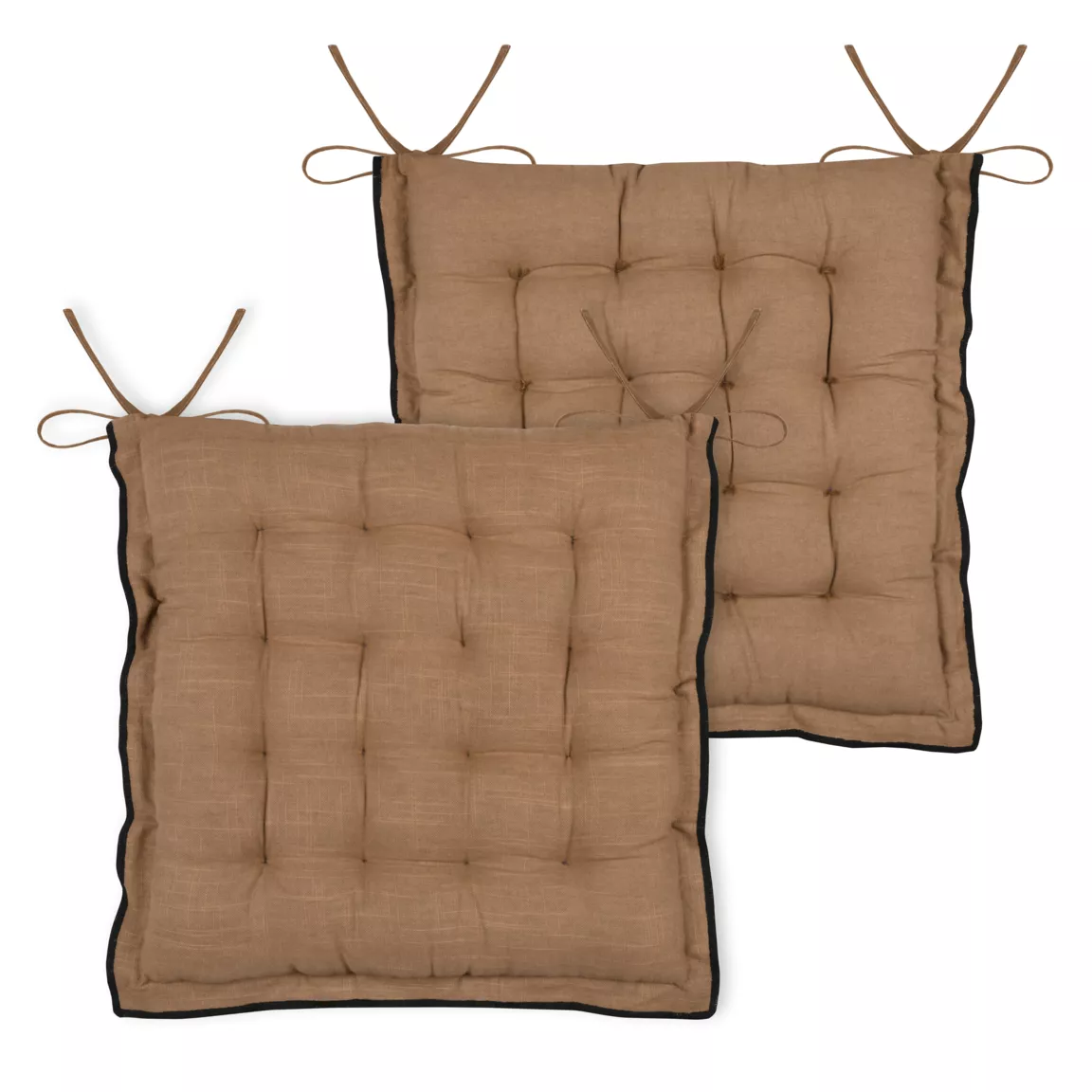 Coussin de chaise carré coton (38 x 38 cm) Helios Camel