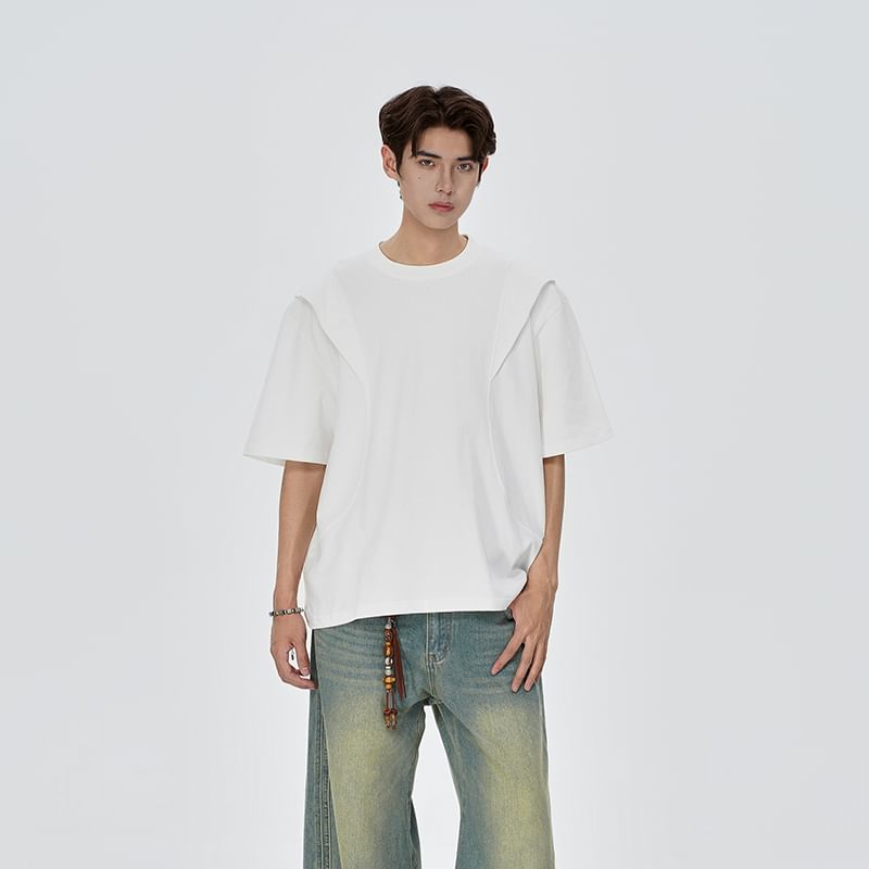 VEAZ - Effen T-shirt met korte mouwen en ronde hals