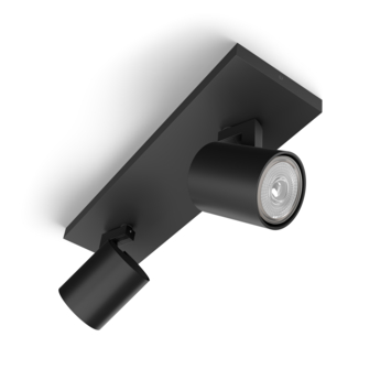 Philips opbouwspots Runner 2-lichts zwart