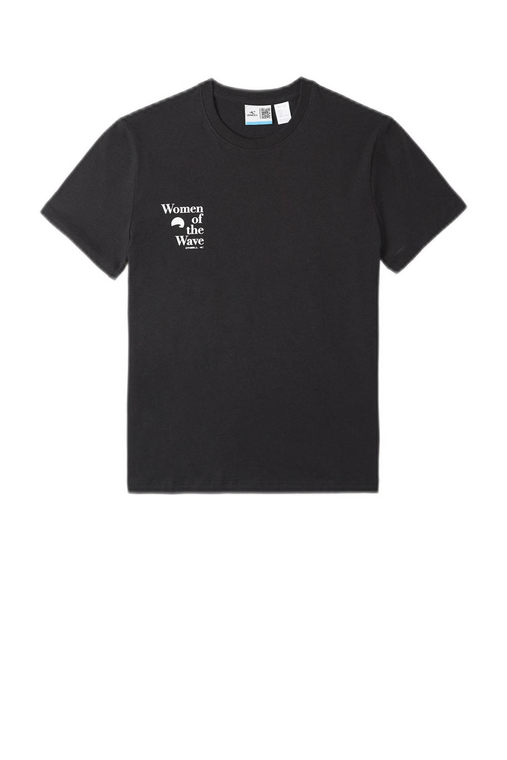 O'Neill T-shirt met tekst zwart/wit