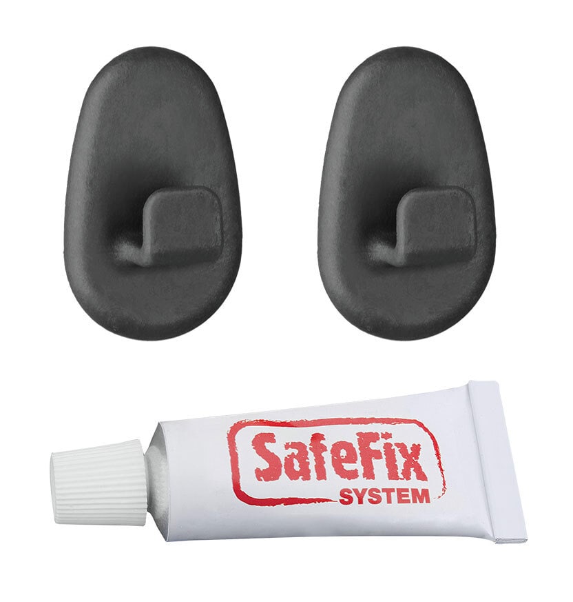 metaltex Befestigungshaken Origin Lava 2er Set schwarz Nylon