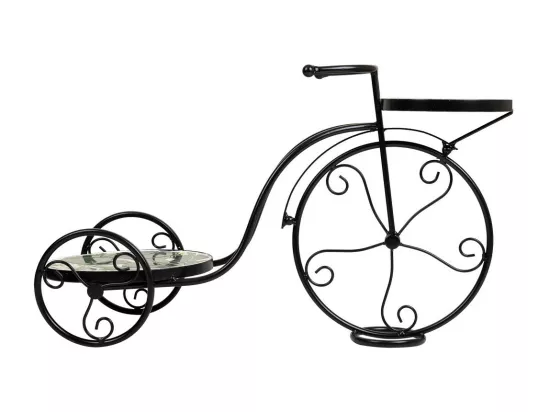Support vélo en mosaïque et fer forgé noir 67x26.5x43h