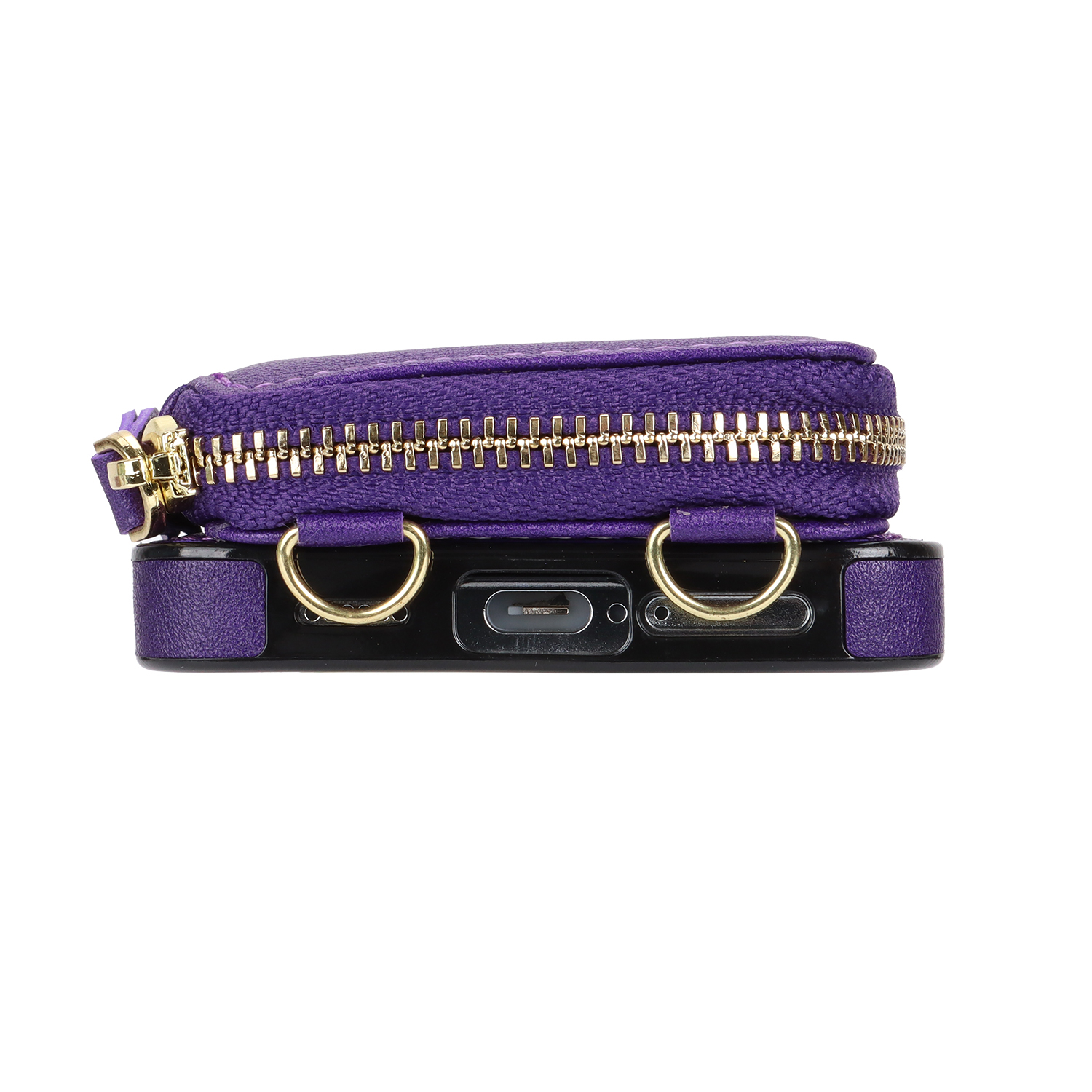 Samsung Galaxy S24  Plus Necklace Leder Schutz Hülle mit Kartenfächer   Handykette (140cm) - Violett