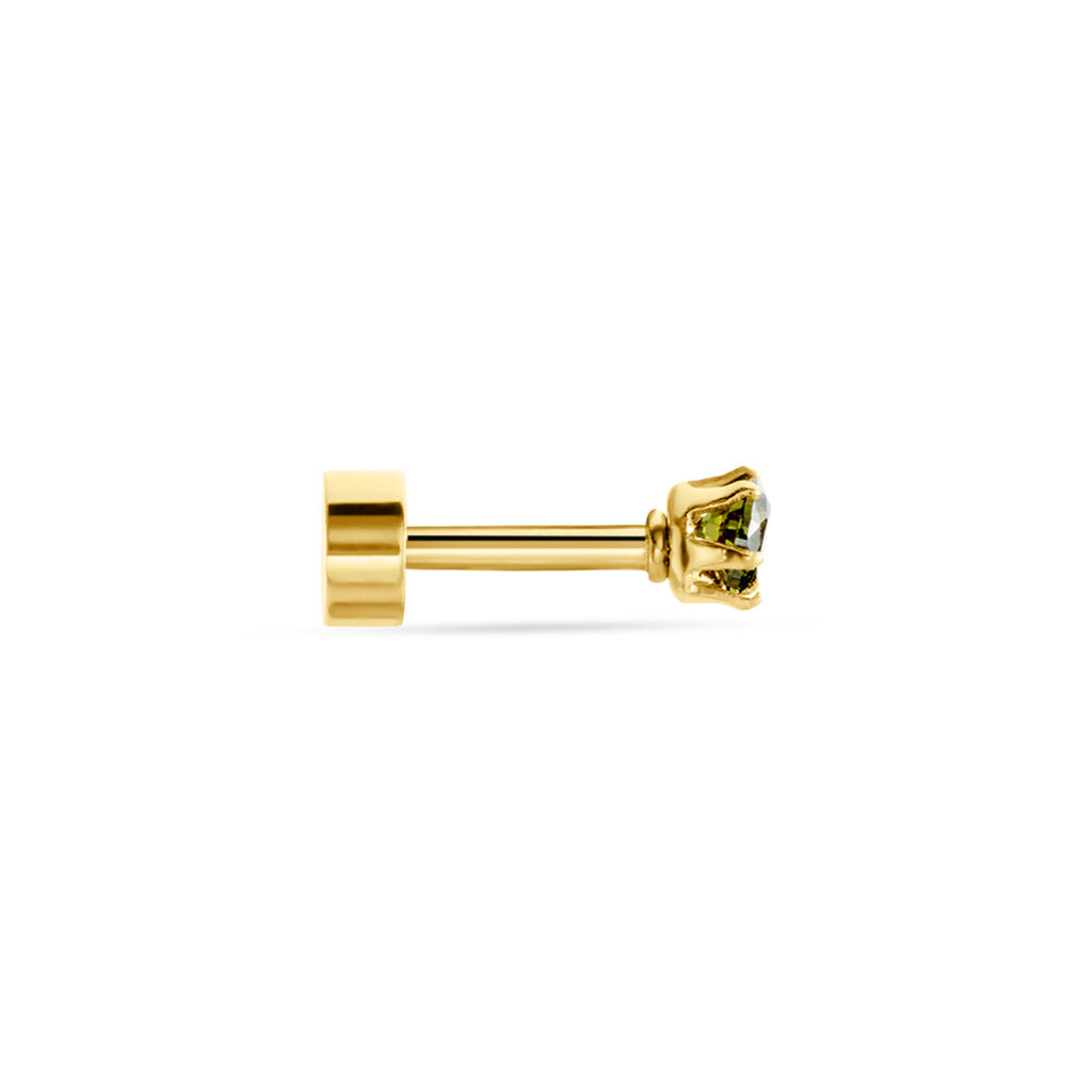Piercing D'oreilles Unitaire Acier Doré Piia Oxyde De Zirconium
