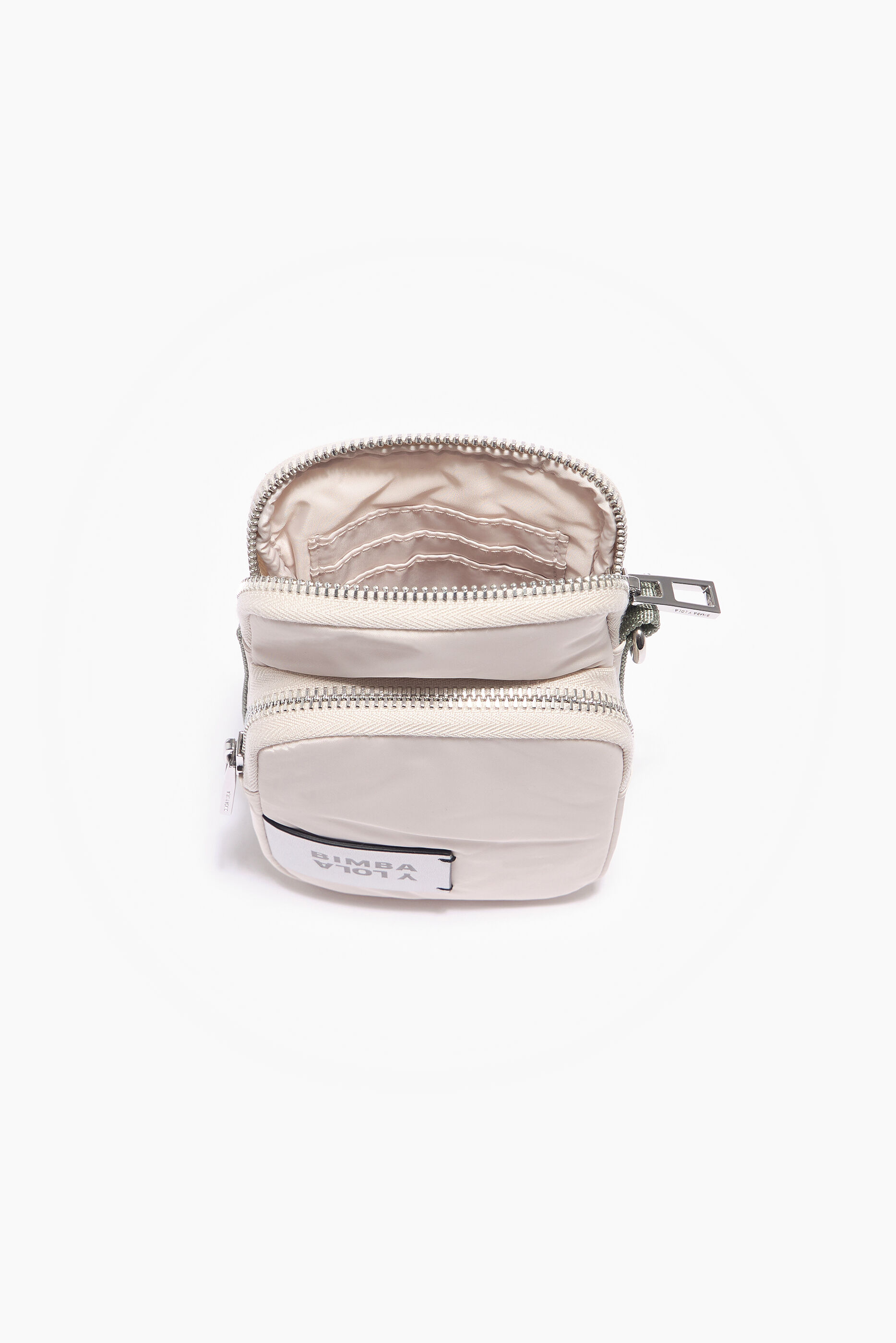 Bolsa mini de náilon cor marfim