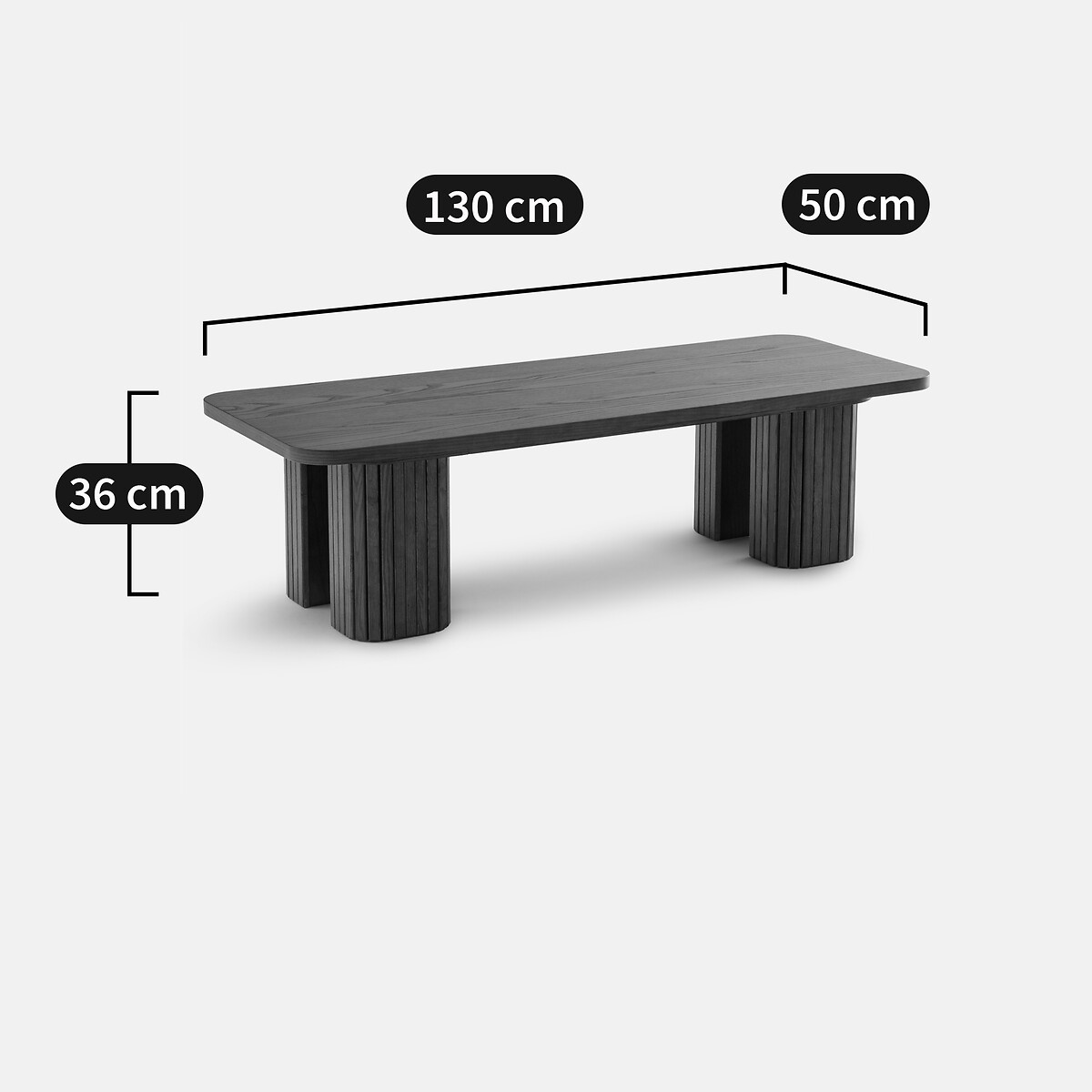 LA REDOUTE INTERIEURS<br>Mesa de centro com folheado de freixo Latti