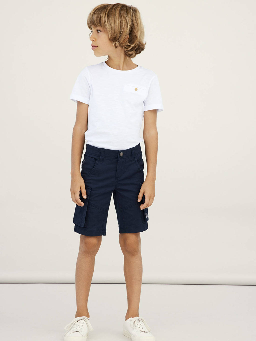 NAME IT regular fit cargo bermuda NKMRYAN donkerblauw