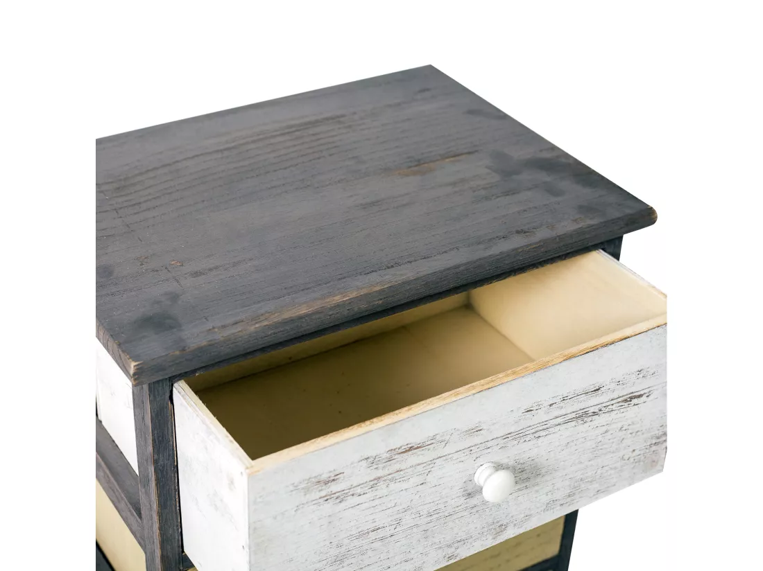 Chiffonier Chevet 5 Tiroirs Gris Deco Urban 81x40x29