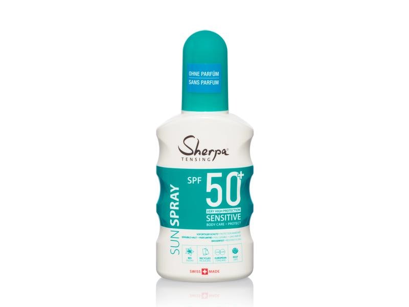 Sherpa Tensing Sonnenspray Sensitive LSF 50  175 ml Duftneutraler, milder Sonnenspray