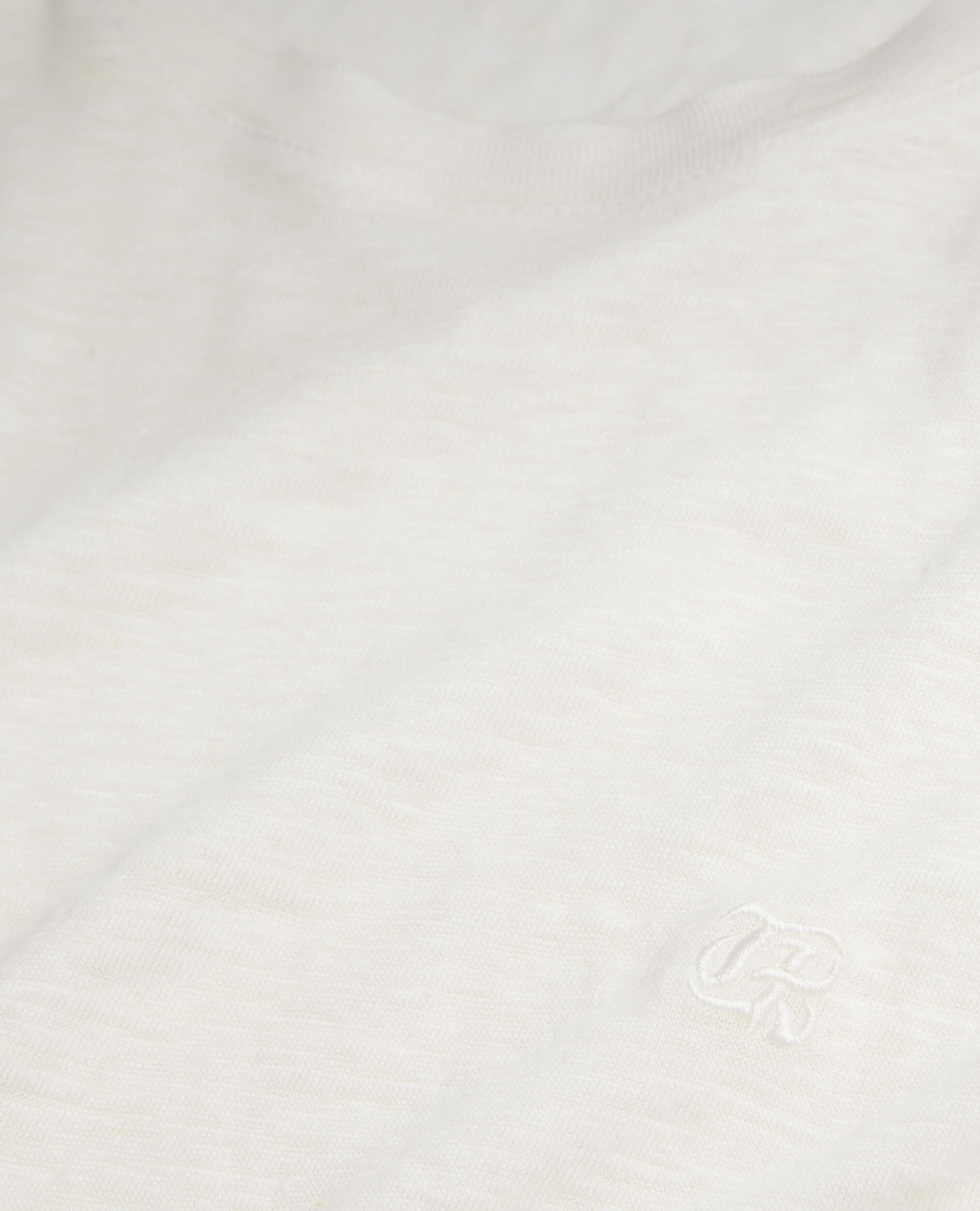 T-shirt ecru en lin avec blason