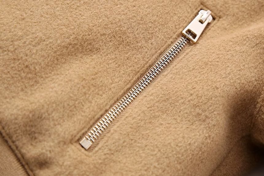 Avauntgardo - Effen fleece bomberjack met rits
