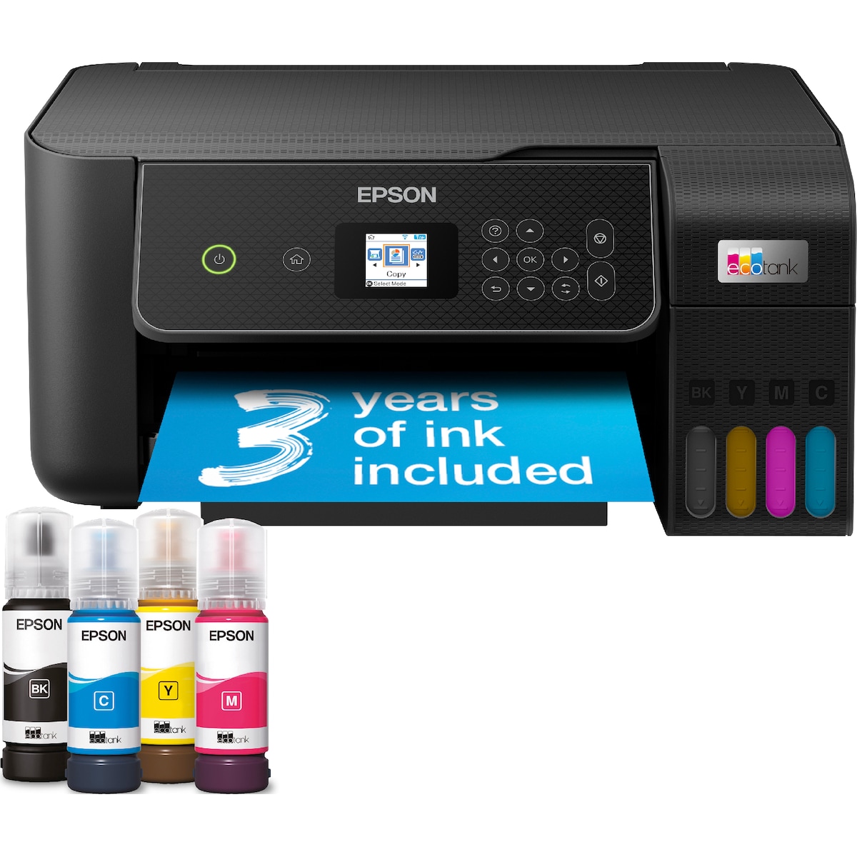 Epson EcoTank ET-2875 multifunksjonsskriver C11CJ66424 (sort)