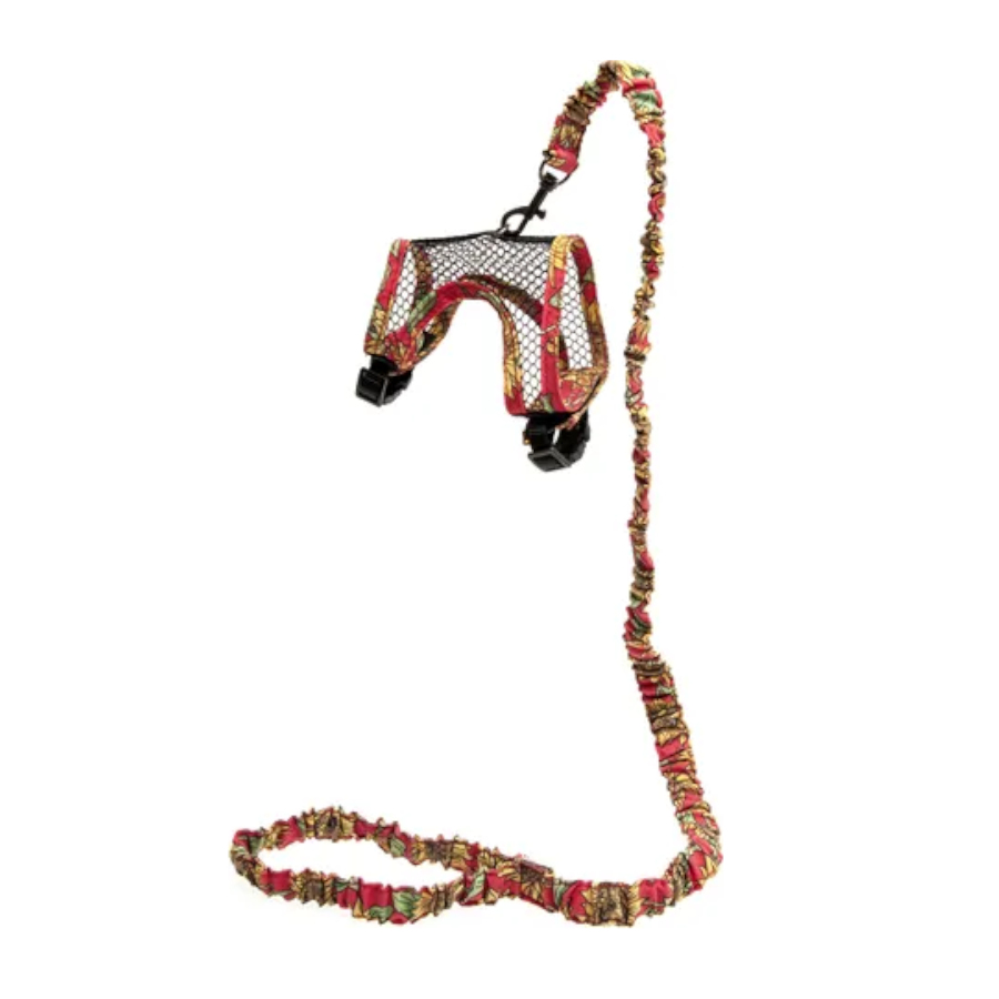 Coleira Flamingo Art Joy com guia para furões e porquinhos-da-índia