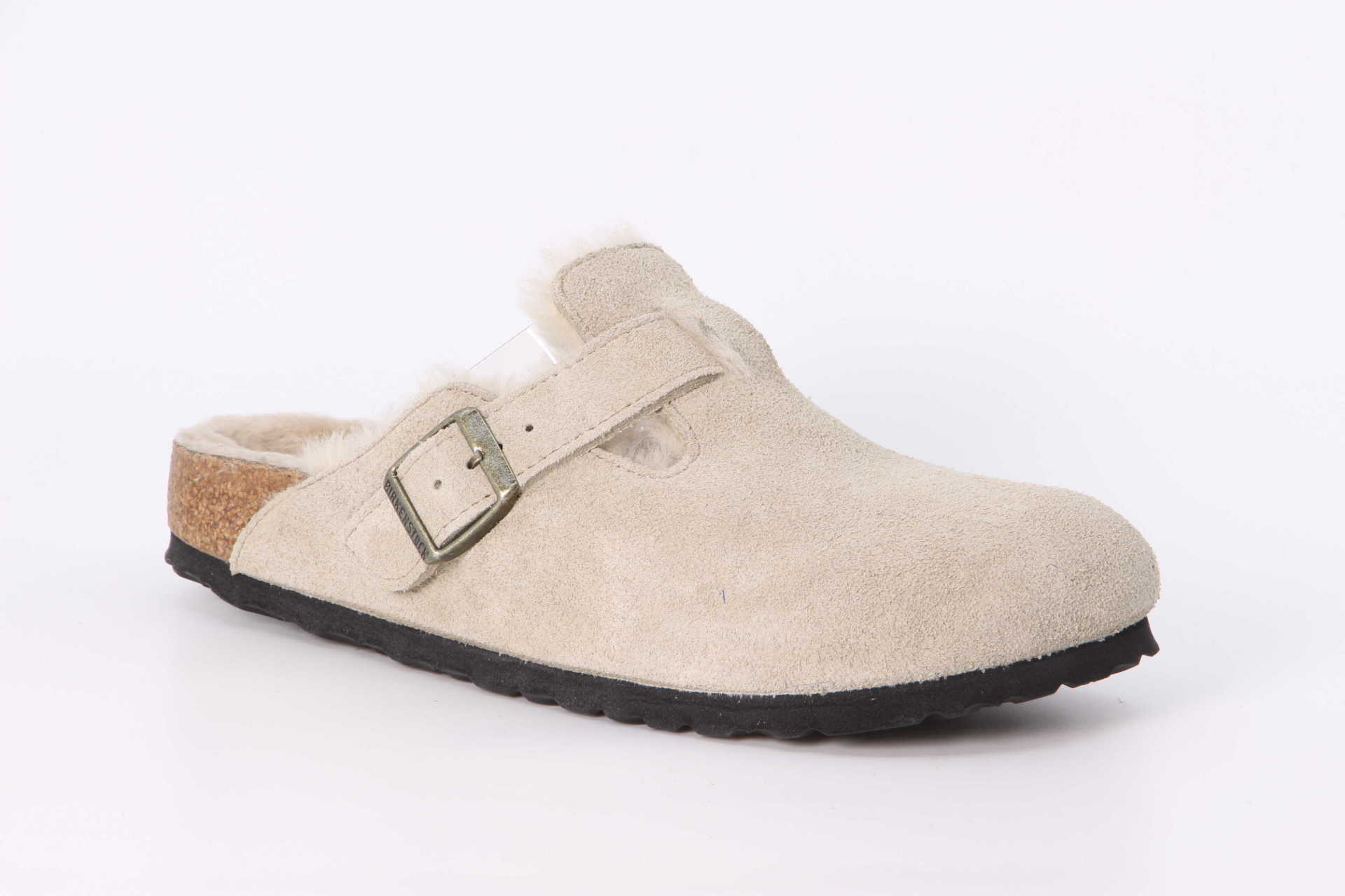 Birkenstock Boston Shearling schmal taupe