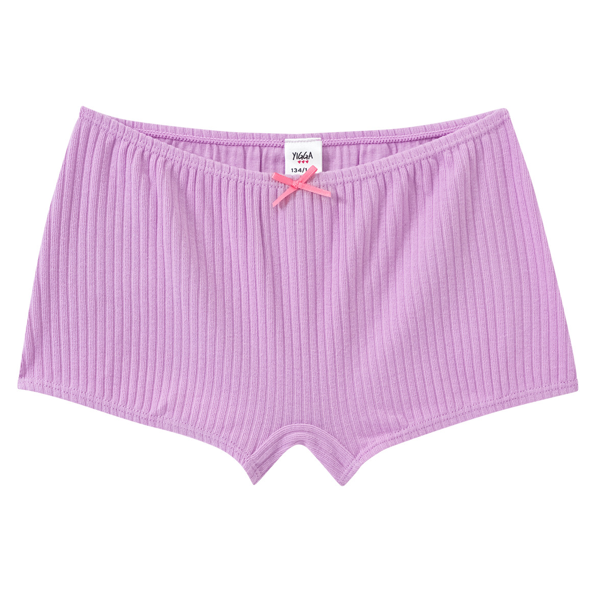 Yigga 3 Mädchen Pantys mit Rippstruktur helllila / cremeweiss