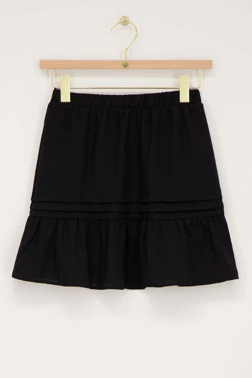 Zwart rokje met linnen look