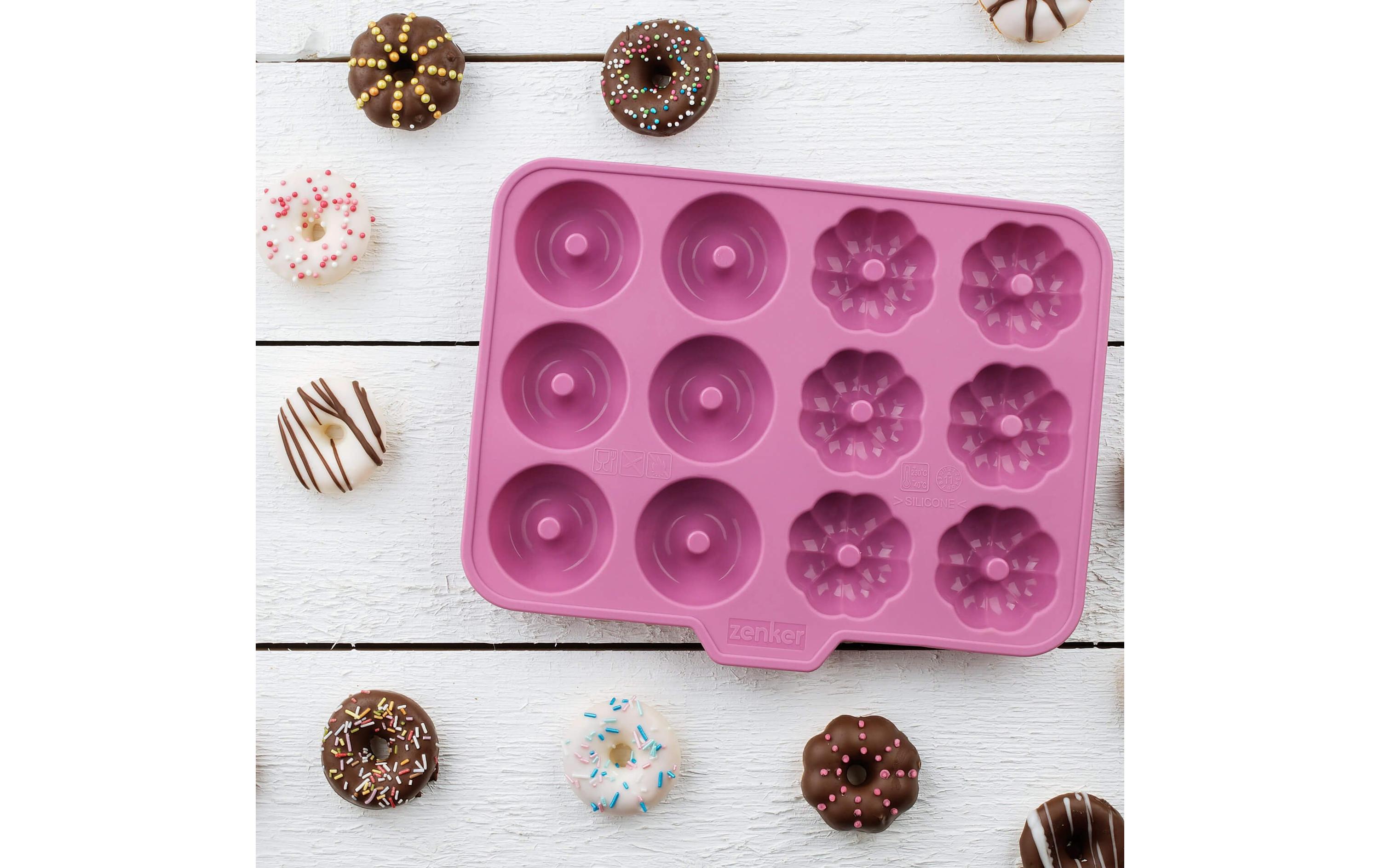Donut-Backform Happy Baking 12 MuldenBackform für Mini Donuts