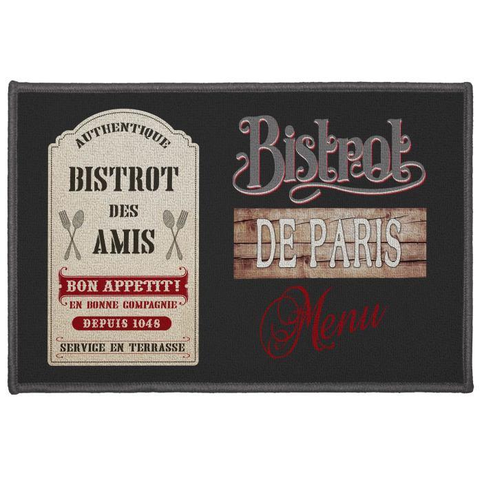 TAPIS RECTANGLE 40X60CM IMPRIME BISTROT DES AMIS