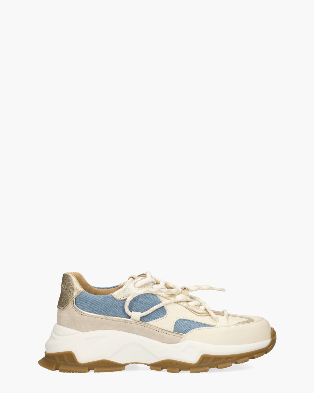 DWRS Label Bonney Denim Beige/Jeansblauw Damessneakers