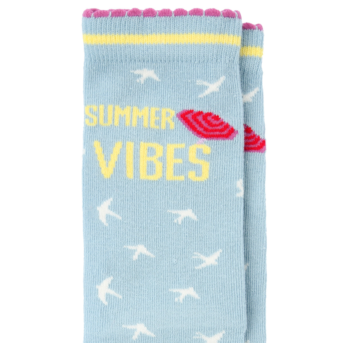 Gina Benotti 1 Paar Damen Socken mit lustigem Motiv hellblau