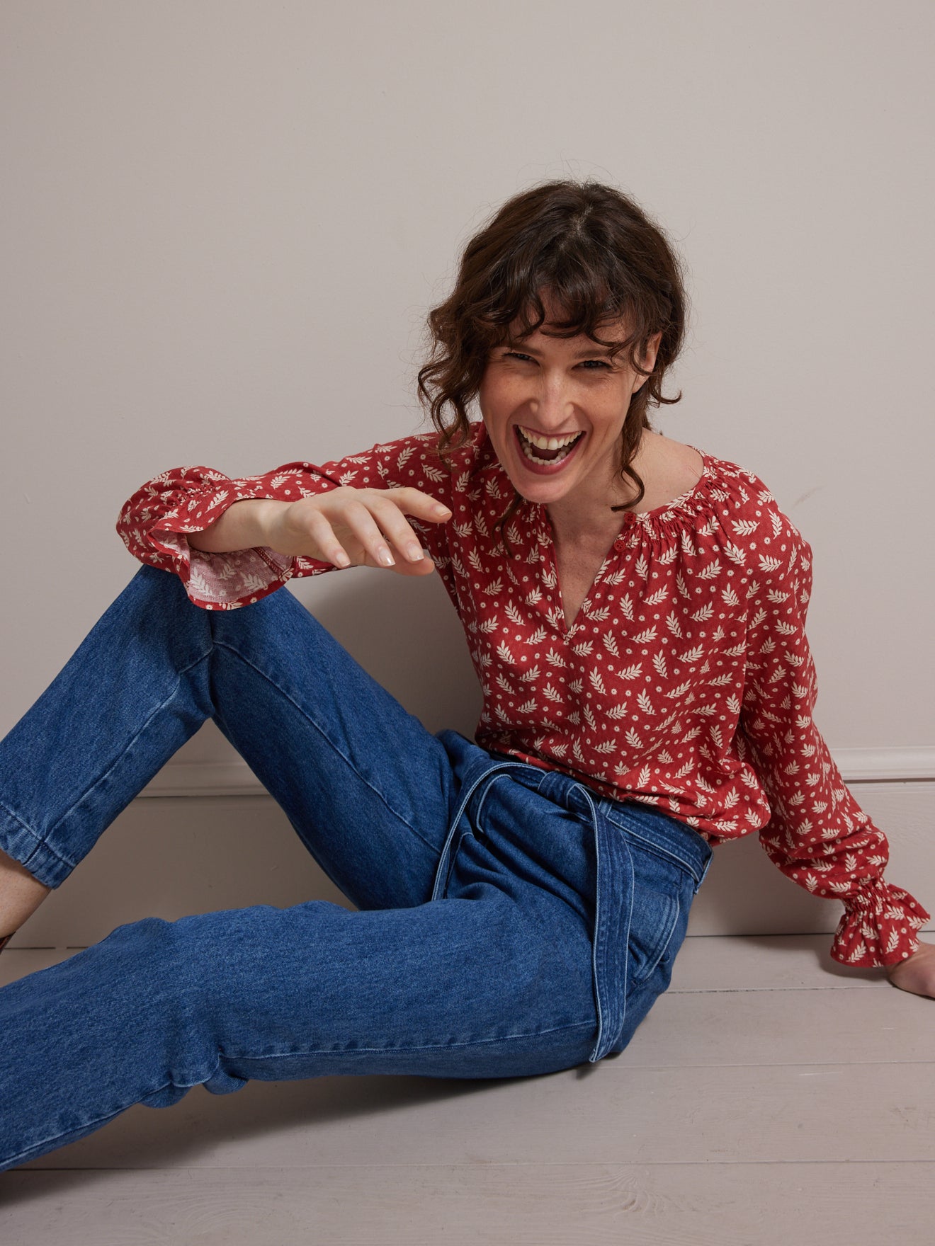 Blouse femme en viscose dobby imprimé Rebecca