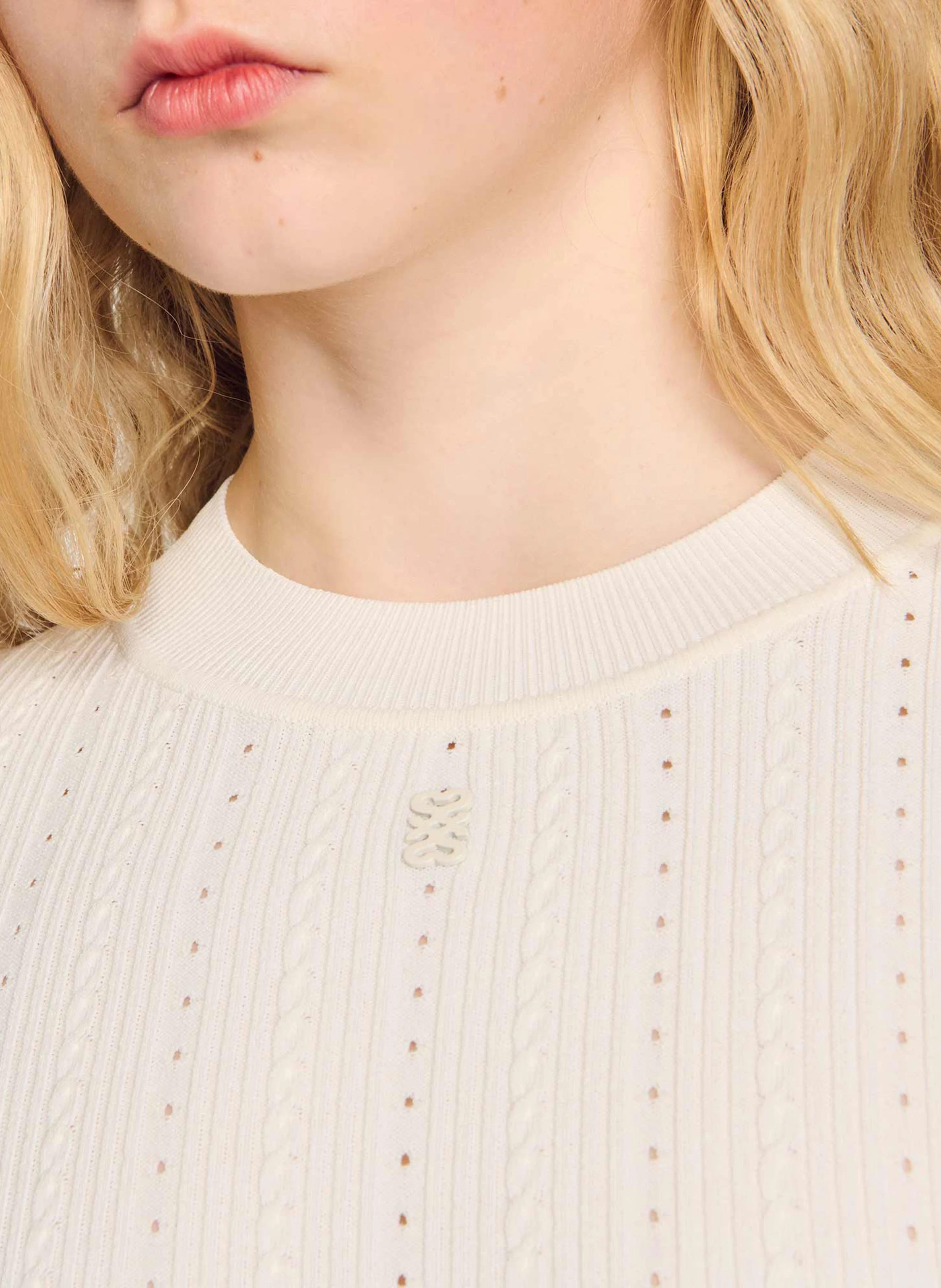 Robe courte manches longues en maille | Multicolore