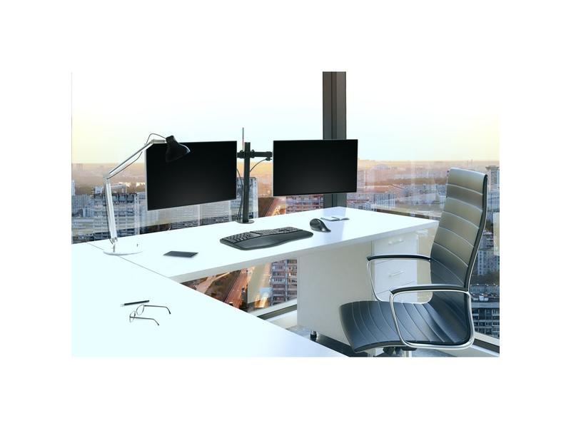 Kensington Tischhalterung SmartFit Ergo bis 8 kg – Schwarz Ergonomischer, verlängerter dual Monitorarm mit flexiblen Einstellungsmöglichkeiten