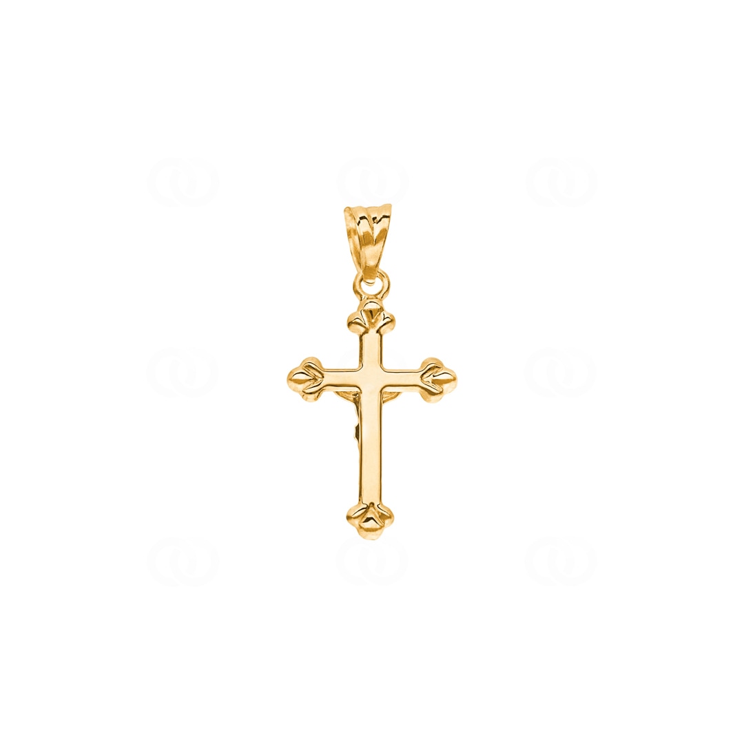 Anhänger 750/18 K Gelbgold Kreuz mit Jesus 28 x 16mm
