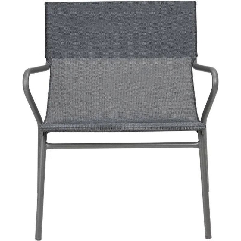Fauteuil bas assise grand-confort HORIZON - 1 place -  Toile Batyline® DUO - Pied gris