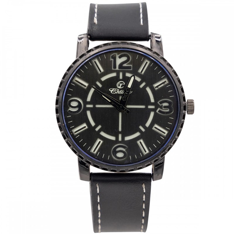 Montre Homme CHTIME bracelet Cuir Noir