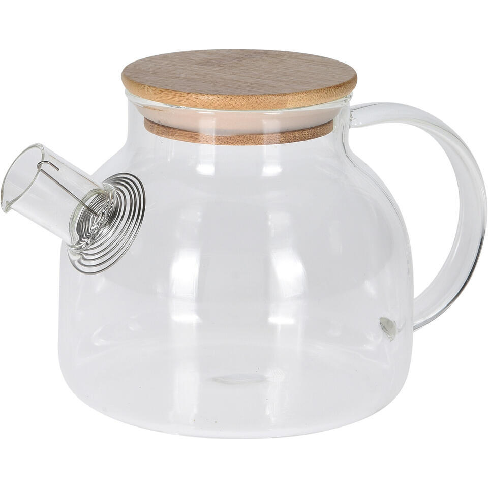 Excellent Houseware Theepot - glas - met filter - 800 ml
