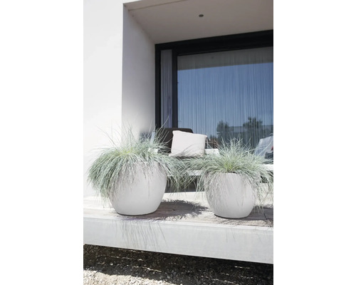 elho Pure zachte kunststof plantenpot, Ø 40 cm, H 30 cm, wit, inclusief wielen
